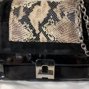 White House Black Market Black/Snakeskin Shoulder Bag